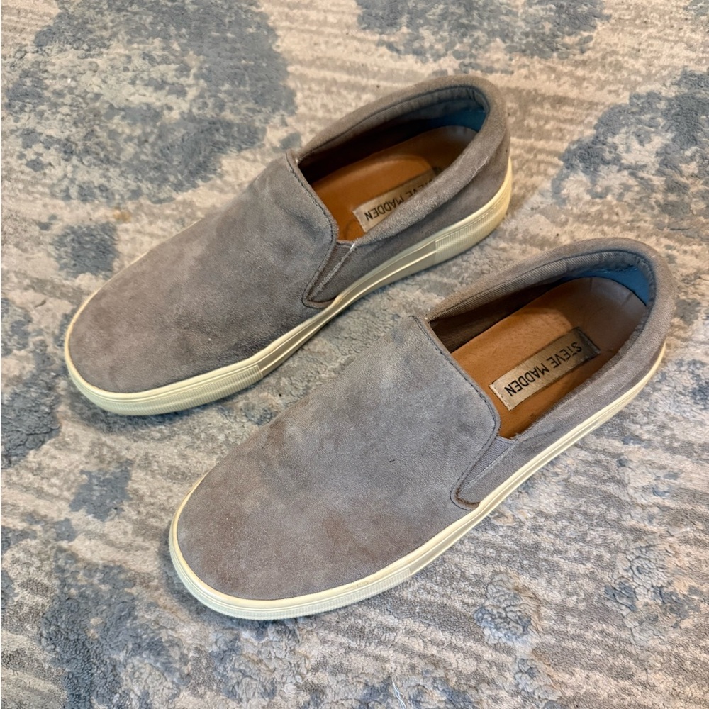 Steve Madden gray slip on sneakers